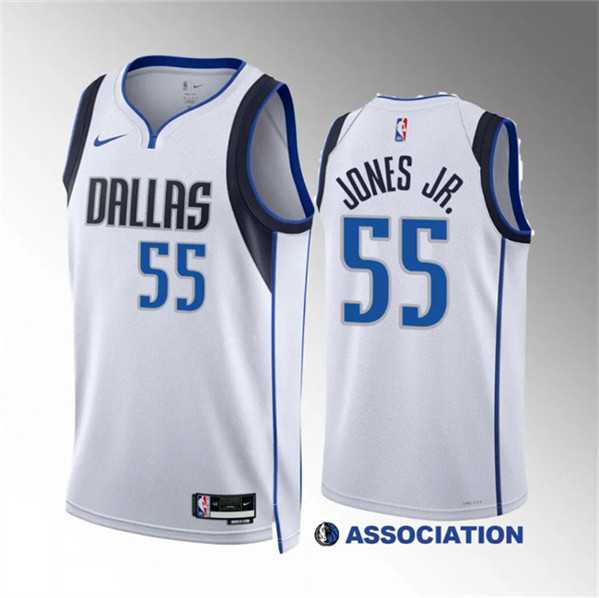 Men%27s Dallas Mavericks #55 Derrick Jones Jr White Association Edition Stitched Basketball Jersey Dzhi->dallas mavericks->NBA Jersey